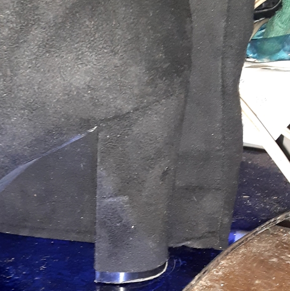 Black SUEDE leather thigh boot boots - Picture 5 of 6